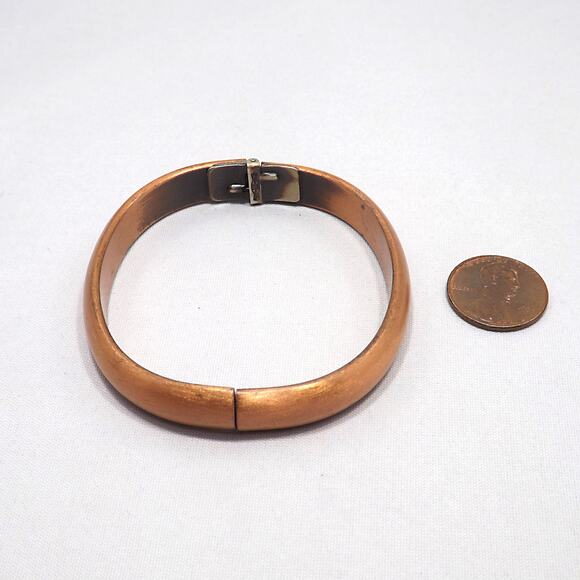 Vintage Whiting & Davis Copper Hinged Bracelet, 1960s - Picture 8 of 10